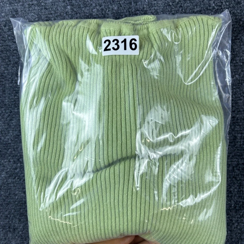 Van Heusen Sweater Womens XL Green Ribbed Knit Cotton Turtleneck Pullover Winter
